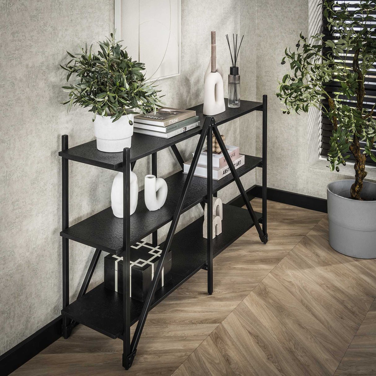 Loek Wall Cabinet 3-layer Metal Gray 