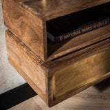 Solano Nightstand 1 drawer Mango wood Sand with brass knob 