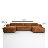 Banken-U-bank oker chenille stof - 342x165 cm - Shane-Dimehouse