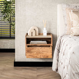 Bedside Tables - Orto Hanging Bedside Table 1 Drawer 1 Compartment Mango wood Ceramics - Dimehouse