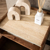 Bedside Tables - Orto Hanging Bedside Table 1 Drawer 1 Compartment Mango wood Ceramics - Dimehouse