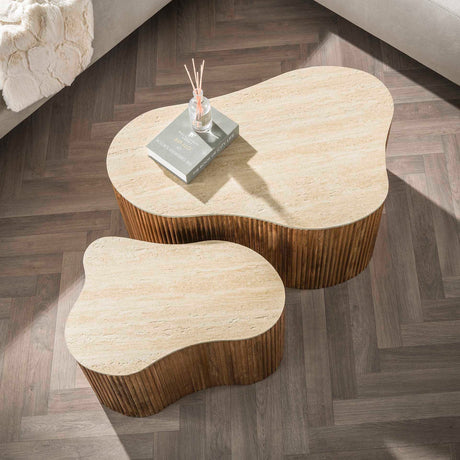 Mango Duo Coffee Table Set Solid Sand 