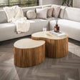 Coffee Tables - Vento Set of 2 Kidney Shaped Coffee Tables Mango Sand - Dimehouse