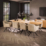 Eettafels - Uitschuifbare Eettafel Mack Deens Ovaal Acaciahout 175 - 275x90 cm - Dimehouse