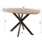Bar tables - Danish Oval Bar table Acacia wood Daisy 140x80 cm Spider leg - Dimehouse