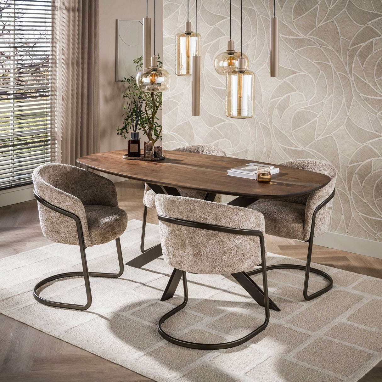 Danish Oval Dining Table Laurie Acacia Wood 180x95 cm