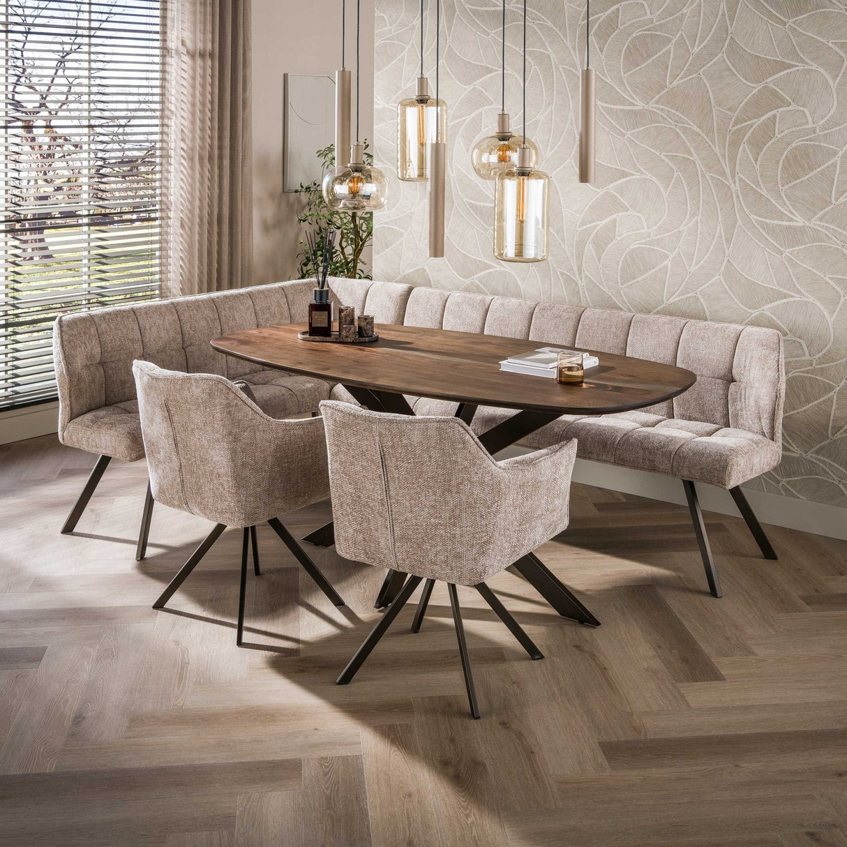 Danish Oval Dining Table Laurie Acacia Wood 180x95 cm