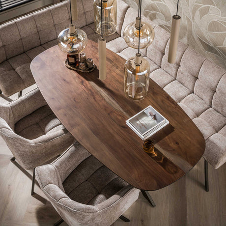 Danish Oval Dining Table Laurie Acacia Wood 180x95 cm