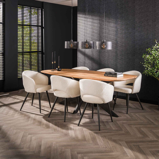 Eettafels - Deens Ovaal Eettafel Tavon Acaciahout 180x95 cm - Dimehouse