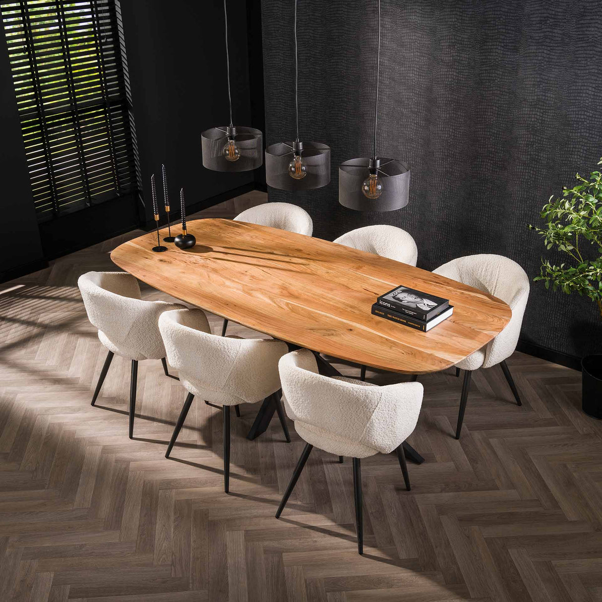 Eettafels - Deens Ovaal Eettafel Tavon Acaciahout 180x95 cm - Dimehouse