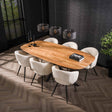 Dining tables - Danish Oval Dining Table Tavon Acacia Wood 215x105 cm - Dimehouse