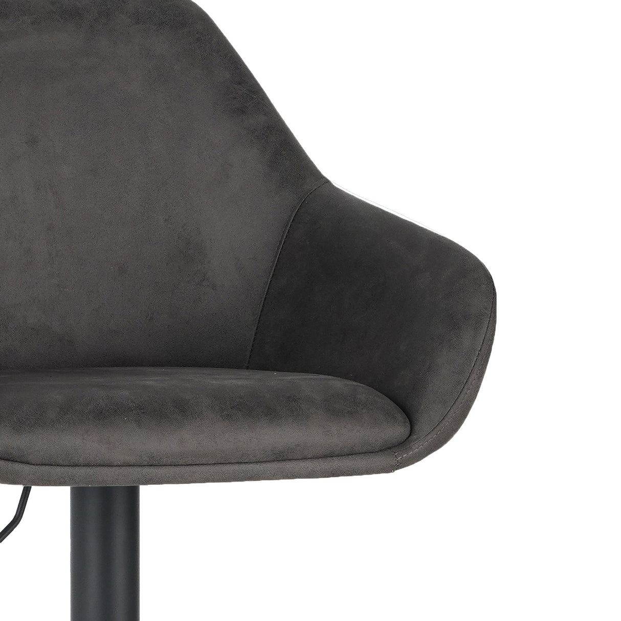 Venom Bar Stool Anthracite Eco-leather - Adjustable Swivel Bar Chair with Armrest 