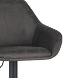 Venom Bar Stool Anthracite Eco-leather - Adjustable Swivel Bar Chair with Armrest 