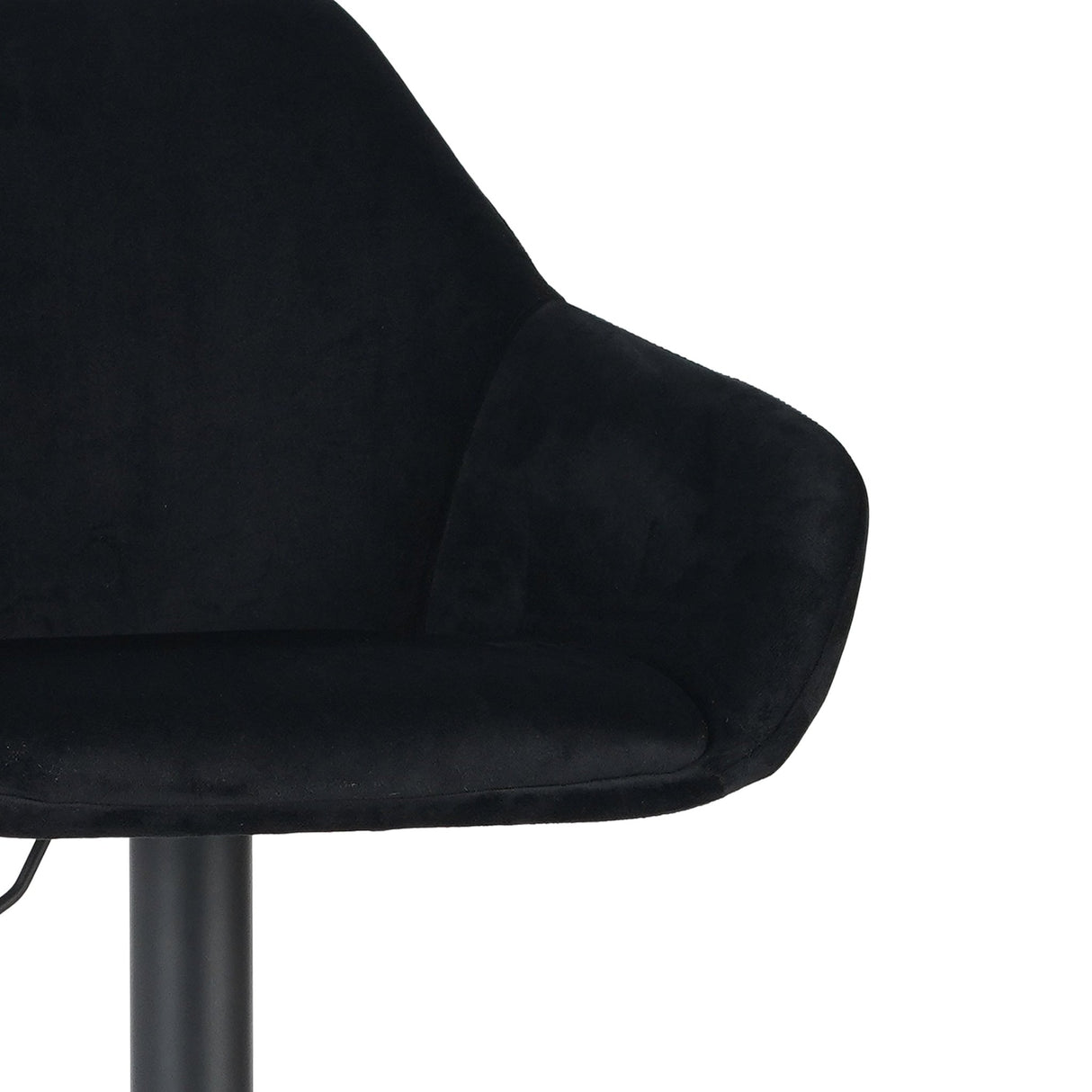 Venom Bar Stool Black Velvet - adjustable rotating bar seat with armrest