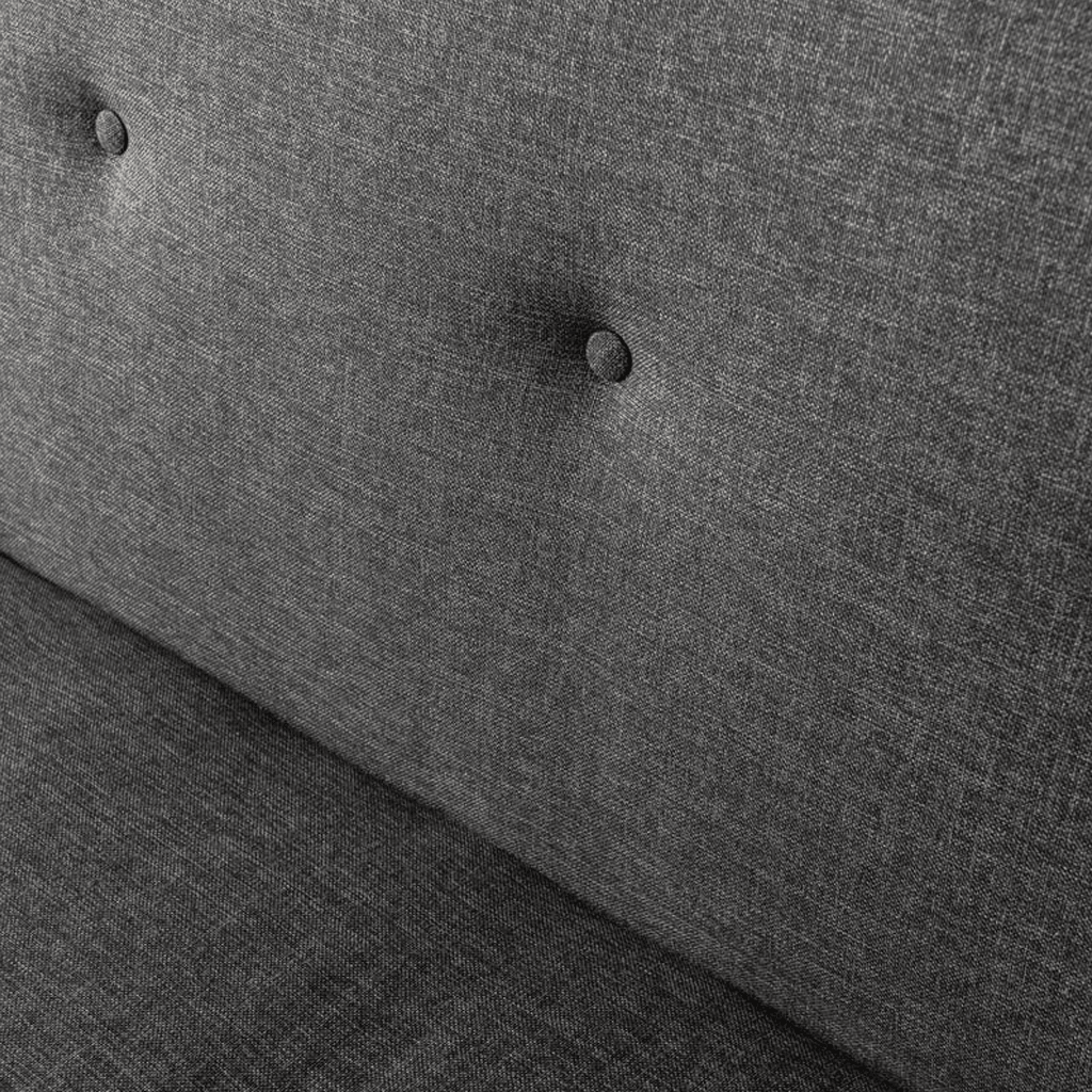 3-Seater Sofa Bed Zoly Anthracite Fabric - 180 cm - Without Armrests - Button-Tufted 