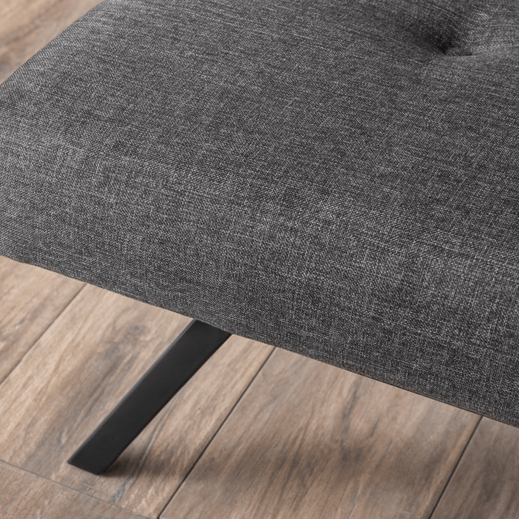 3-Seater Sofa Bed Zoly Anthracite Fabric - 180 cm - Without Armrests - Button-Tufted 