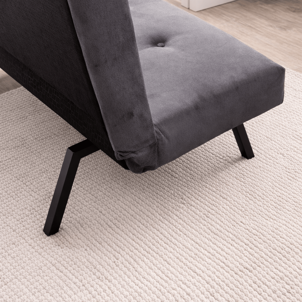 3-Seater Sofa Bed Zoly Gray Fabric - 180 cm - Without Armrests - Quilted 