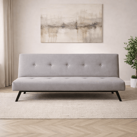 3-Seater Sofa Bed Zoly Gray Fabric - 180 cm - Without Armrests - Quilted 