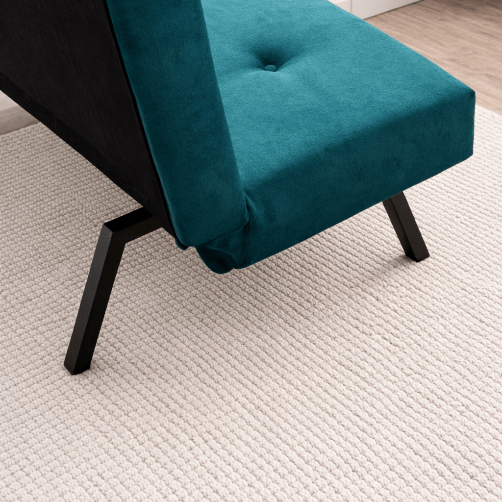 3-Seater Sofa Bed Zoly Petrol Green Fabric - 180 cm - Without Armrests - Button-Tufted 