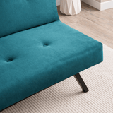 3-Seater Sofa Bed Zoly Petrol Green Fabric - 180 cm - Without Armrests - Button-Tufted 