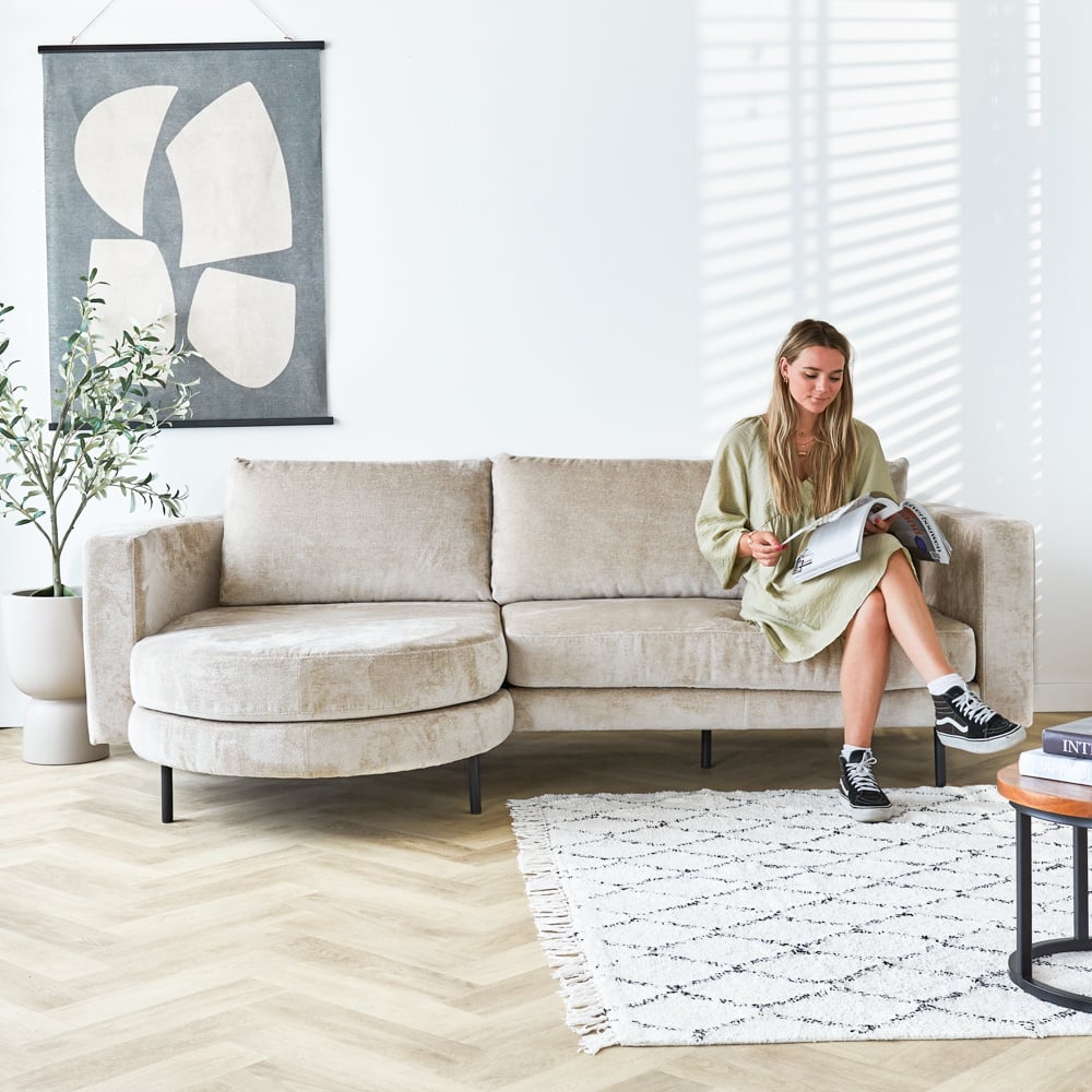 Sofa Bella Dimehouse Beige LxWxH 138x98x55 Fabric Atmospheric photo in situation