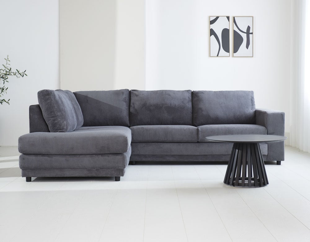 Sofa Gabi DeGeBe Anthracite Fabric Atmospheric photo front view