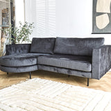 Sofa Bella Dimehouse Anthracite LxWxH 138x98x55 Fabric Atmospheric photo diagonal front view