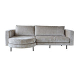 Sofa Bella Dimehouse Beige LxWxH 138x98x55 Fabric White photo front view