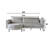 Sofa Bella Dimehouse Beige LxWxH 138x98x55 Fabric White photo size indication