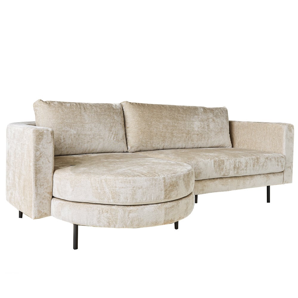 Sofa Bella Dimehouse Beige LxWxH 138x98x55 Fabric White photo diagonal front view