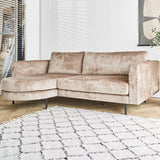Sofa Bella Dimehouse Taupe LxWxH 138x98x55 Fabric Atmospheric photo diagonal front view