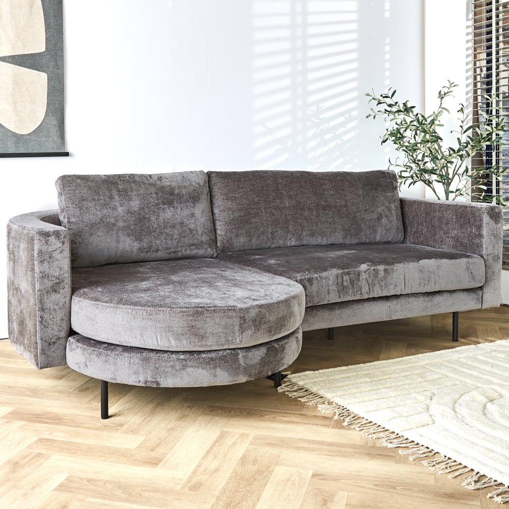 Sofa Bella Dimehouse Gray LxWxH 138x98x55 Fabric Atmospheric photo diagonal front view