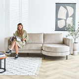 Sofa Bella Dimehouse Beige LxWxH 138x98x55 Fabric Atmospheric photo + person