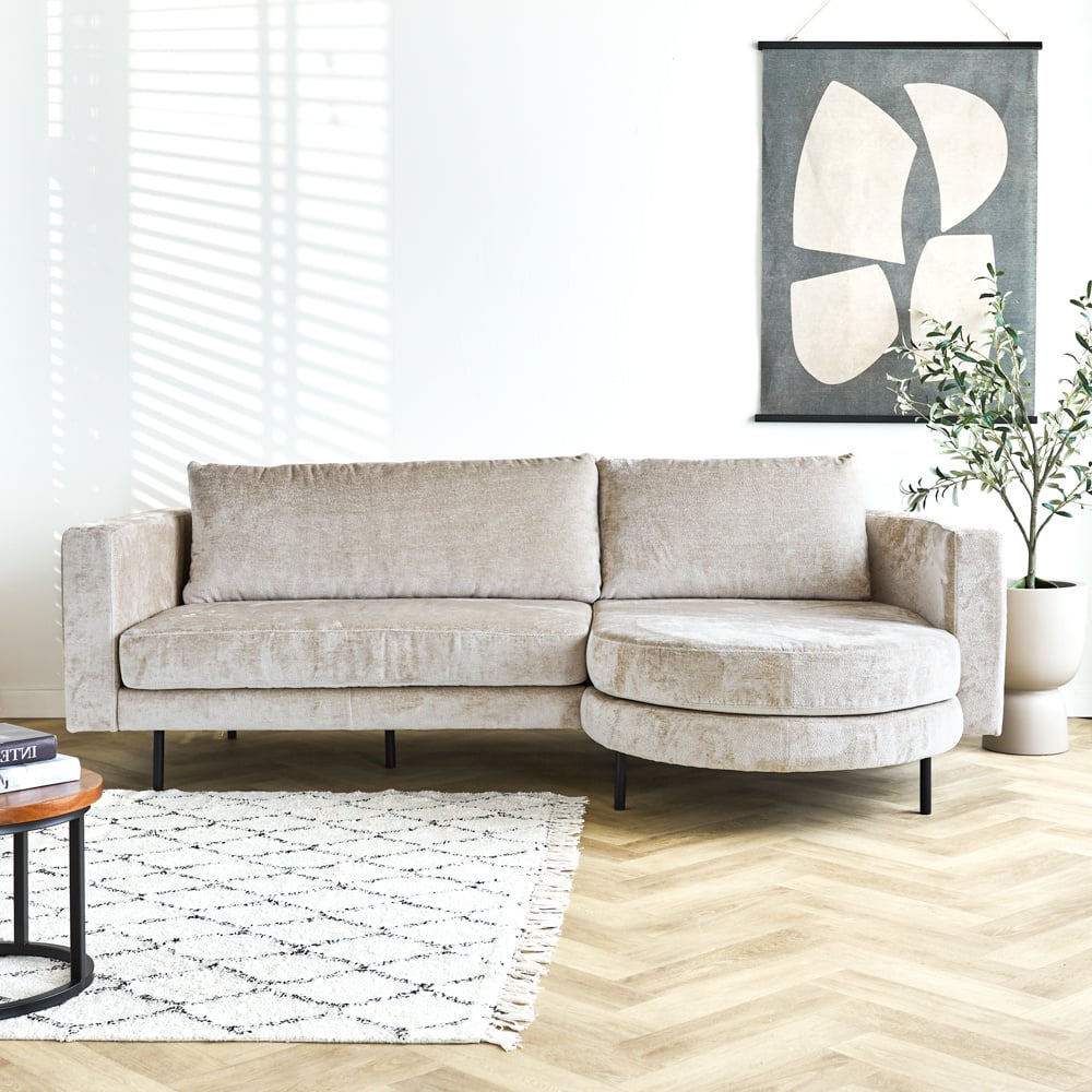 Sofa Bella Dimehouse Beige LxWxH 138x98x55 Fabric Atmospheric photo front view