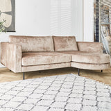 Sofa Bella Dimehouse Taupe LxWxH 138x98x55 Fabric Atmospheric photo diagonal front view