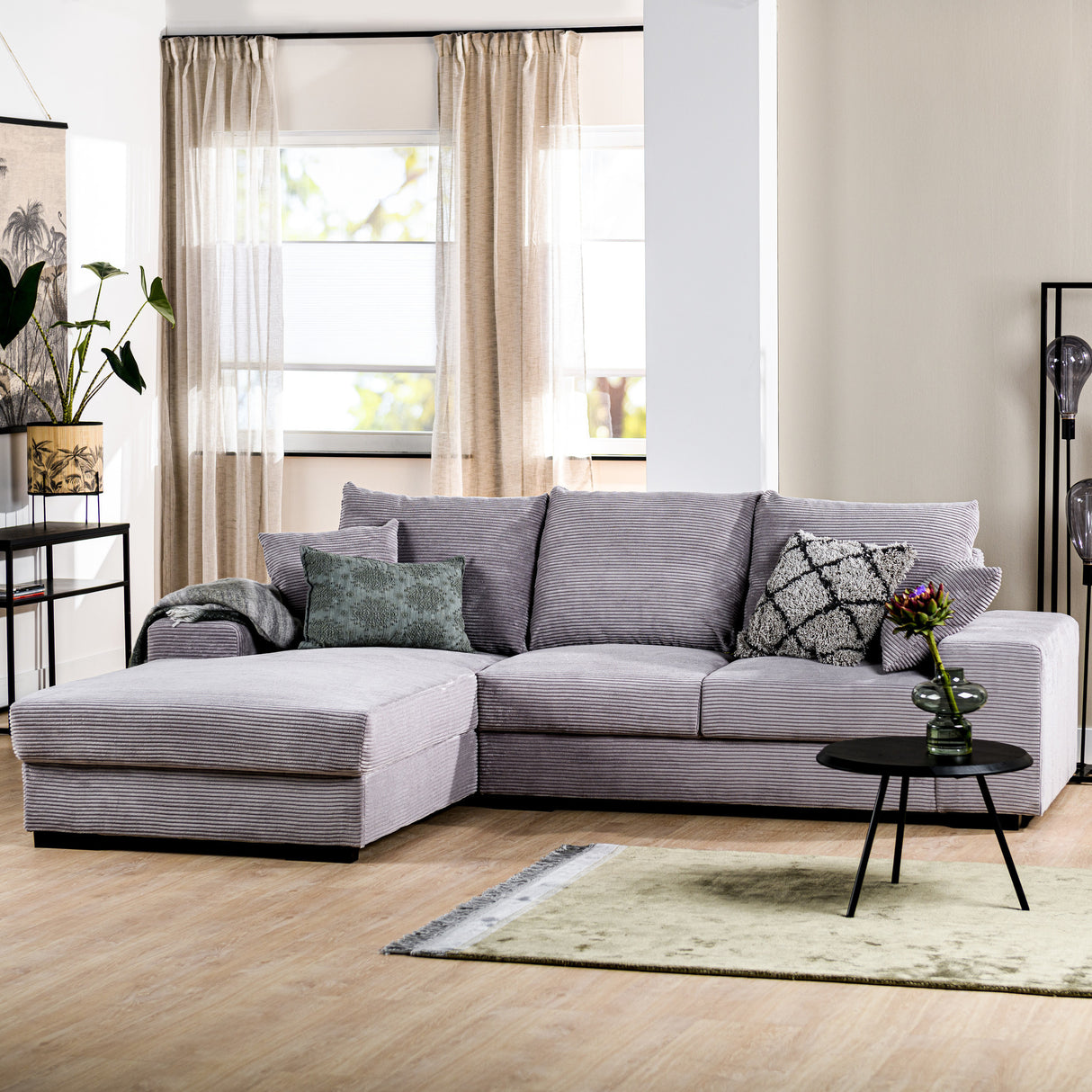 Sofa Cambridge DH Interior Gray Rib Fabric Atmospheric photo front view