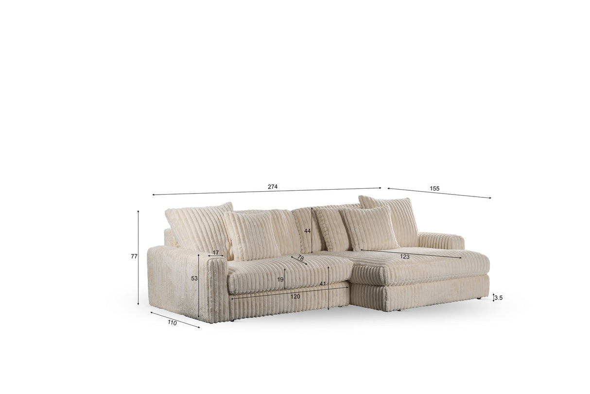 Sofa Nia DH Interior Beige White photo size indication