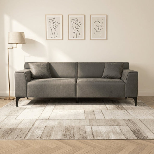 3-zits bank groen microvezel stof Davidson sfeerfoto in modern interieur