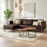 3-zits hoekbank Gino velvet bruin links sfeerfoto in modern interieur