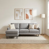 3-zits hoekbank chaise longue Miller grijs sfeerfoto in modern interieur