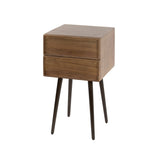 Nachtkastjes - Nachtkastje Lio Acacia Drift Brown 2 Lades - Dimehouse