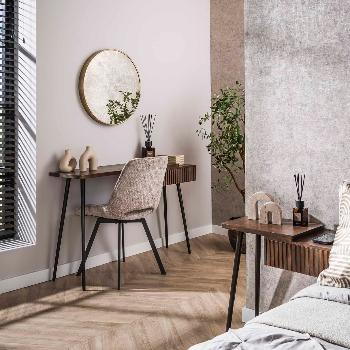 Dressing Table Elin - Solid Acacia Drift Brown 120 cm 