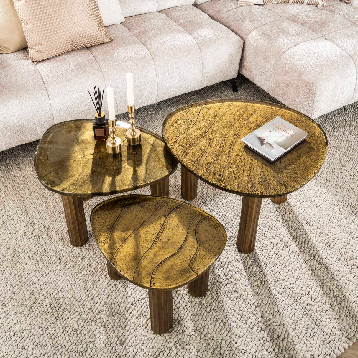 Coffee Table Nova S - Antique Gold 51x37 cm 