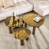 Organic coffee table Aurora L – Antique gold – 70x59 cm 