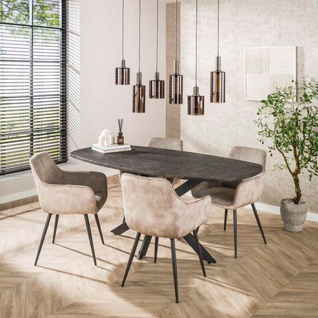 Dining Table Jax Danish Oval 180 cm - Grey Metallic 