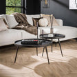 Coffee tables - Industrial coffee table set Owen gray metal - Dimehouse