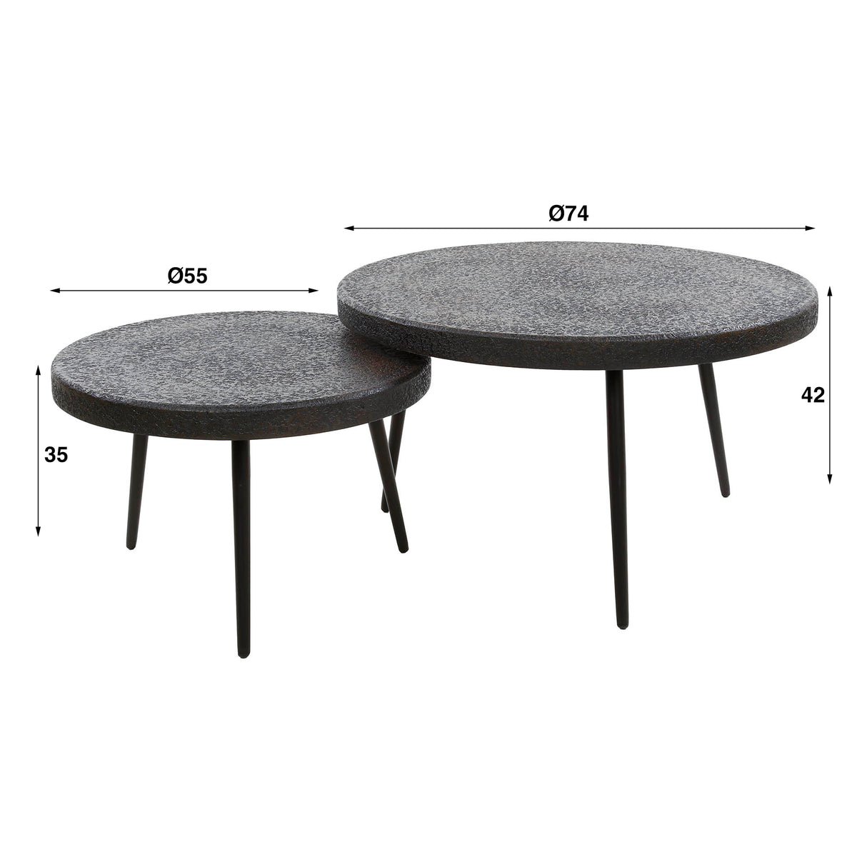Venta Coffee Table Set Ferro Metallic 74 cm (set of 2) 