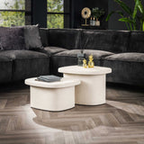 Organic Marble Composite Coffee Table Set of 2 Zaya 