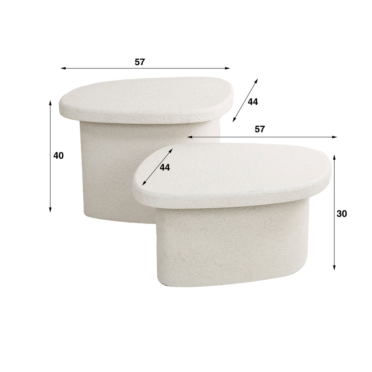 Organic Marble Composite Coffee Table Set of 2 Zaya 