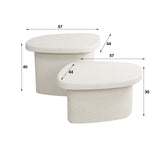 Organic Marble Composite Coffee Table Set of 2 Zaya 